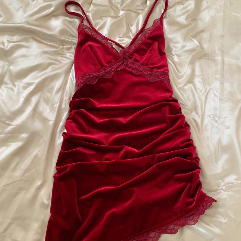 Asymmetrical red dress
